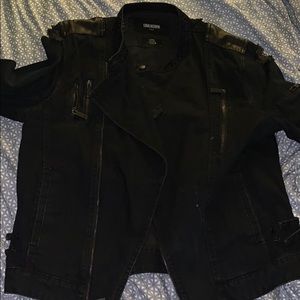 Unknown by Entre LS distressed denim jacket